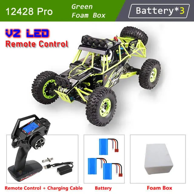New WLtoys 12428 Pro 1:12 4WD RC Racing Car High Speed Off-Road Remote Control Climbing Truck LED Light Buggy Boy Toys Kids Gift