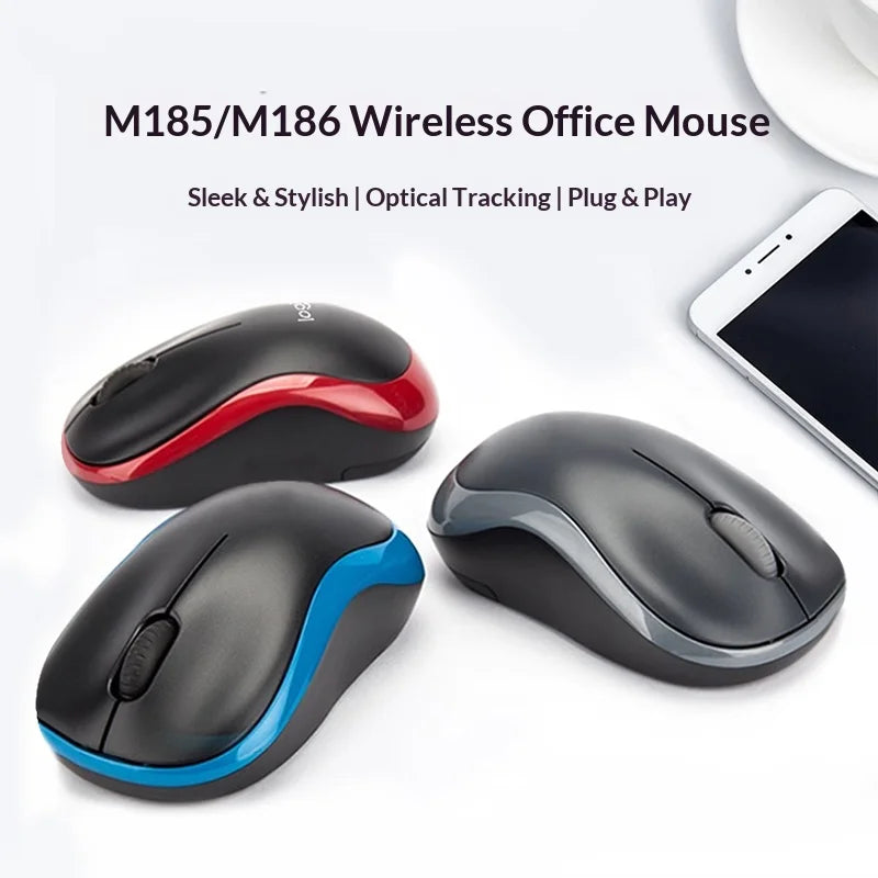 M185 Ambidextrous Wireless Mouse Small & Medium Hands Left-Hand Suitable for Office Use