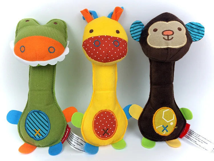 New Party Gifts Dog Toys Pet Puppy Chew Squeaker Squeaky Plush Sound Cartoon Dinosaur/Deer/Monkey Toys Small Pet Gift