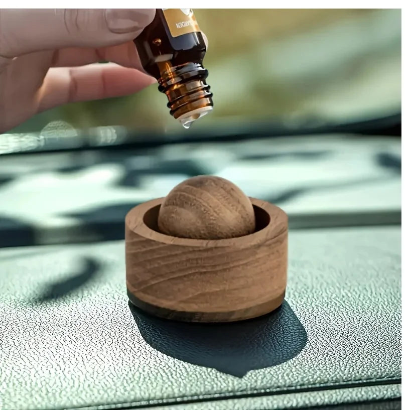 Car & Home Essential Oil Diffuser - Made of Wood Mini Cute Natural Fragrance Diffuser Suitable for Bedroom Living Room Bathroom