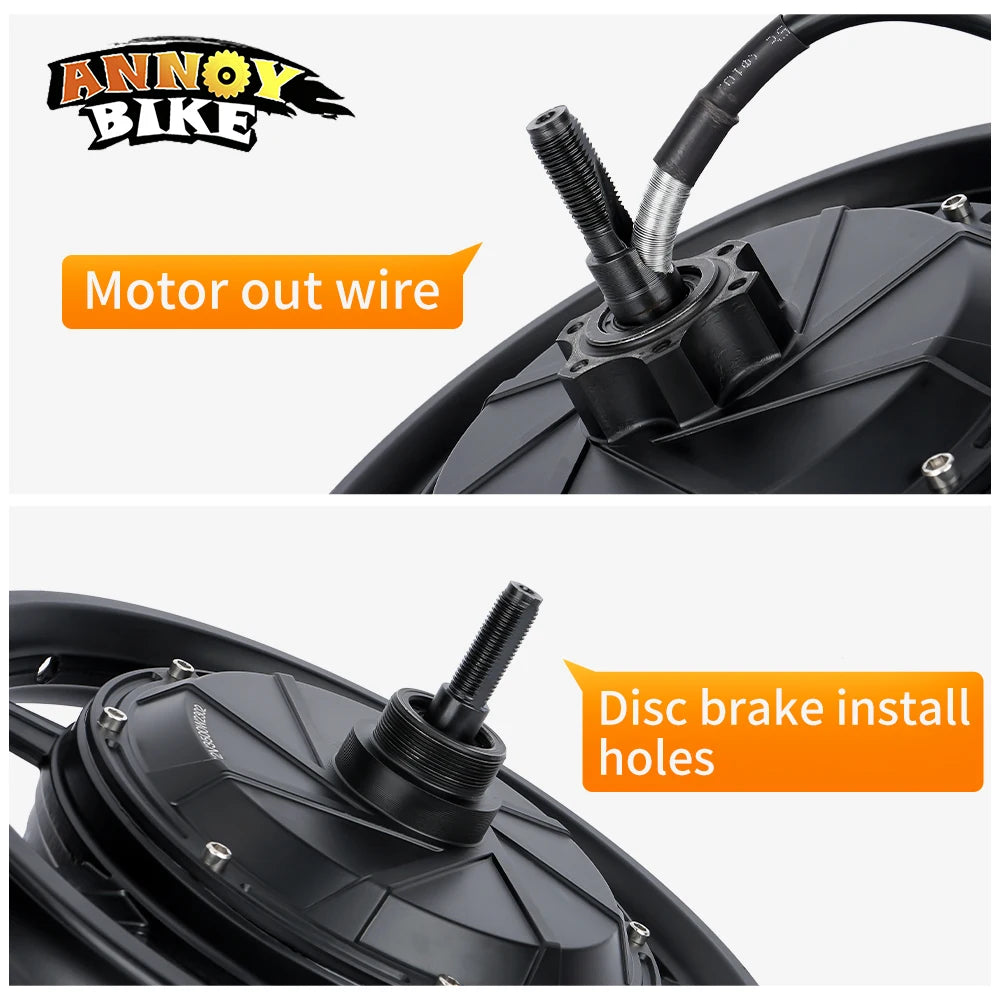 14 inch Electric Bicycle Hub Motor Wheel 48V 60V 72V 1500W-3500W 120KM/H Ebike Brushless High Speed 1200RPM Scooter