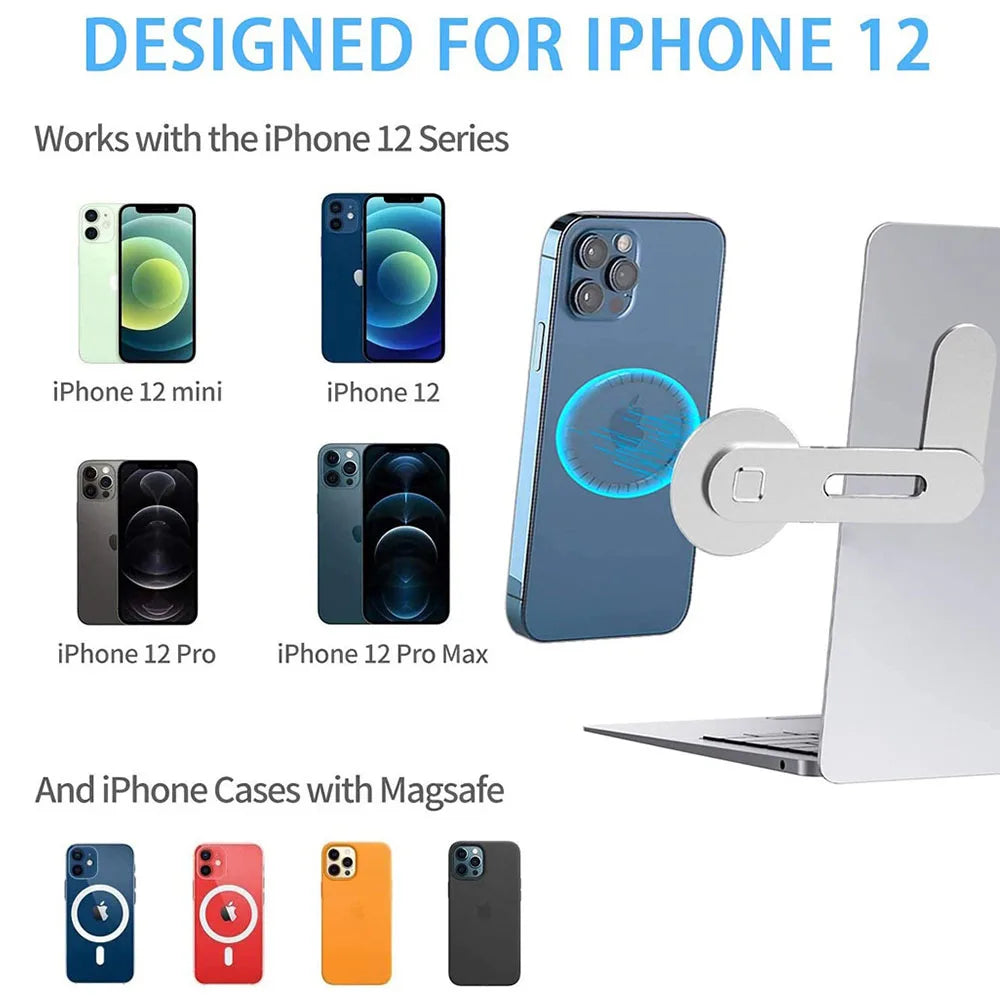 15W Fast Wireless Charger Magnetic Phone Holder for Magsafe IPhone 14 13 12 Metal Expansion Bracket Laptop Screen Side Mount