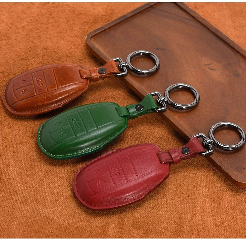 Handmade Leather Key Fob for Bentley Bentayga Continental Flying Spur Mulsanne PHEV Continental GT Cover Case Car Accessories