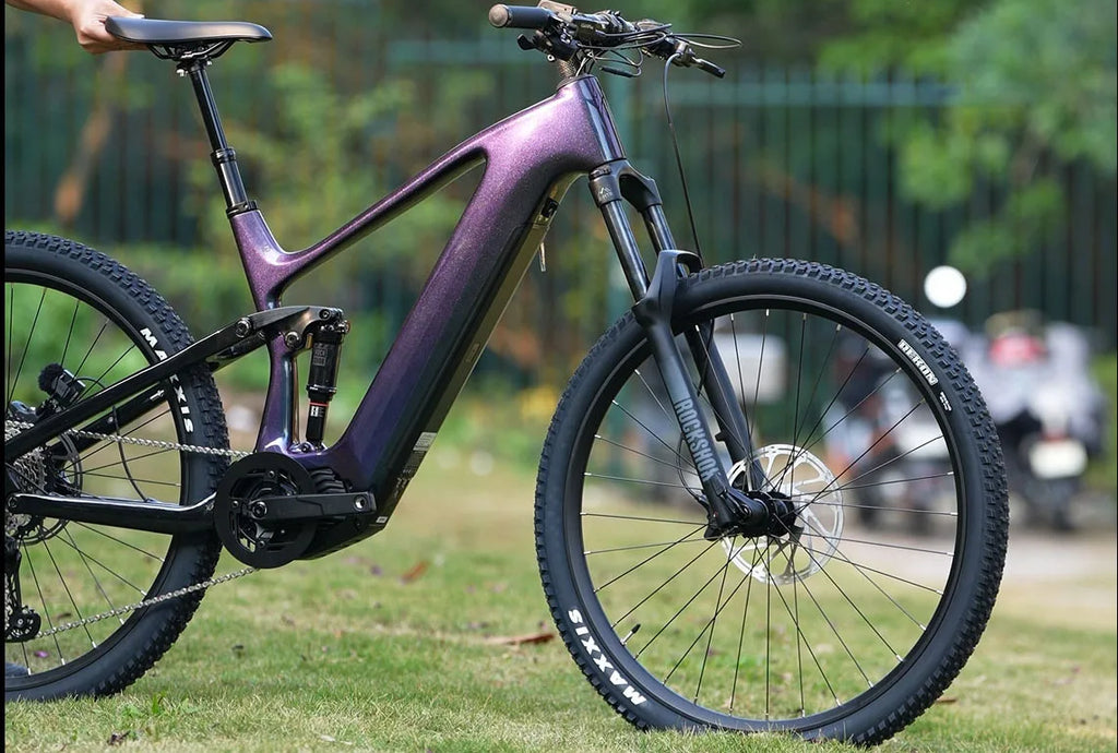 48V Carbon Frame Full Suspension 29 Inch Mid Drive Electric Mountain Bike Customizable Adult Off Road Trail Riding EMTB Bicycle
