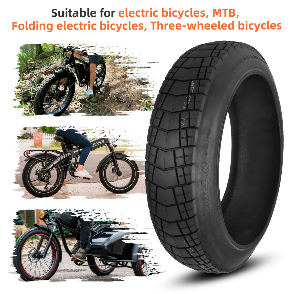 ULIP New 20 Inch Fat Tire 20x4.0 Bike Off-road Fat Tire Snowmobile Beach Electric Bicycle 20*4.0 Anti-Slip Fat Tire Cycling Part