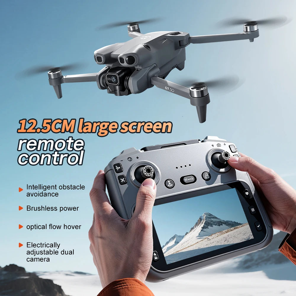 New Drone With 4K Dual Cameras 4.3-inch Screen Brushless Drone WiFi Professional Aerial Photography Mini Drones RC Quadcopter