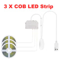 COB LED Strip Lights 5V USB 1/2/3M Strip 1-6 Pcs With Penetrating Wood Touch Dimmer Switch For Kitchen,Showcase,Cabinet Lighting