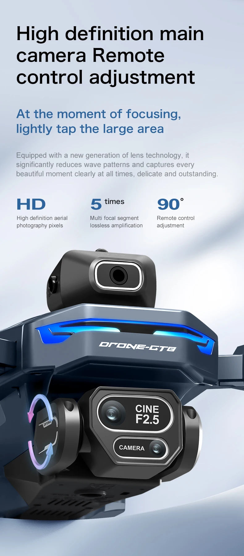 Original GT8 drone 8K HD dual camera aerial photography obstacle avoidance with large screen brushless four-axis aircraft dron
