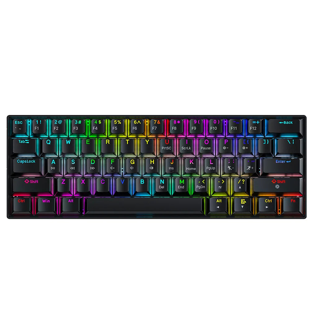 Wired Mechanical Keyboard Green Axis 68 Keys Hot-Swappable Side-Engraved Gradient E-Sports Gaming Keyboard