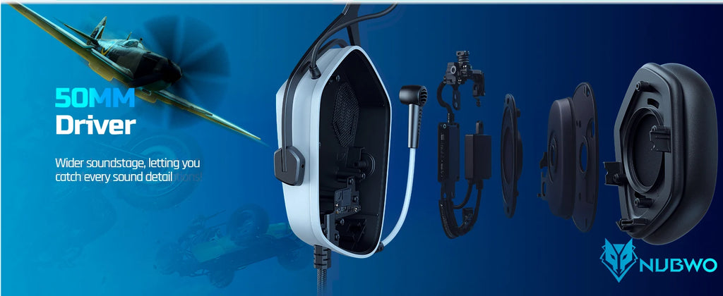 NUBWO HG03 USB-A Gaming Headset with 7.1 Surround and FPS Sound Wired Headphones with Noise Canceling Mic Comfortable Design