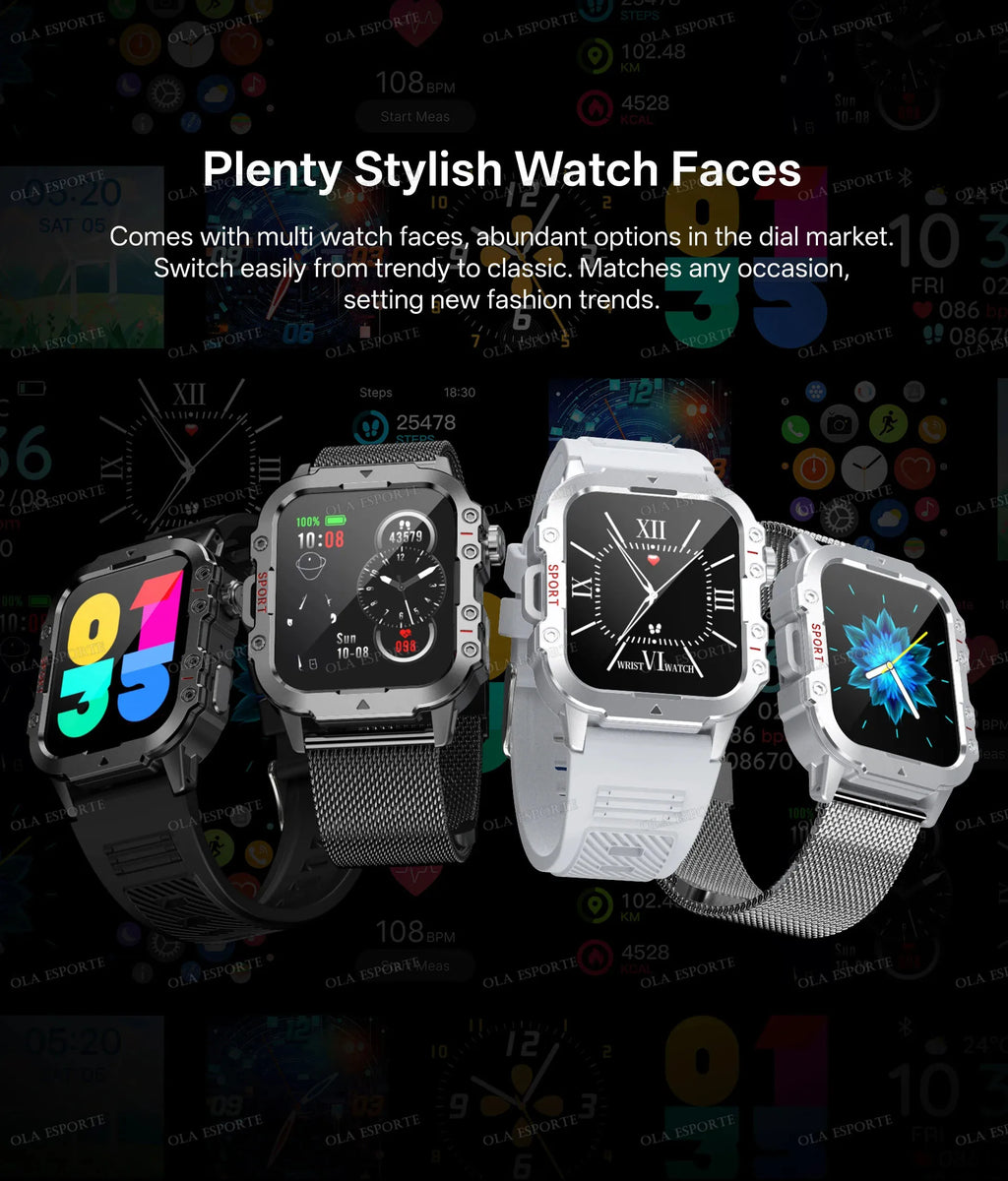2025 New SmartWatch Men For Women Militray Outdoor GPS Track Sport Watches Heart Rate Sleep Waterproof Smart Watch IOS Android
