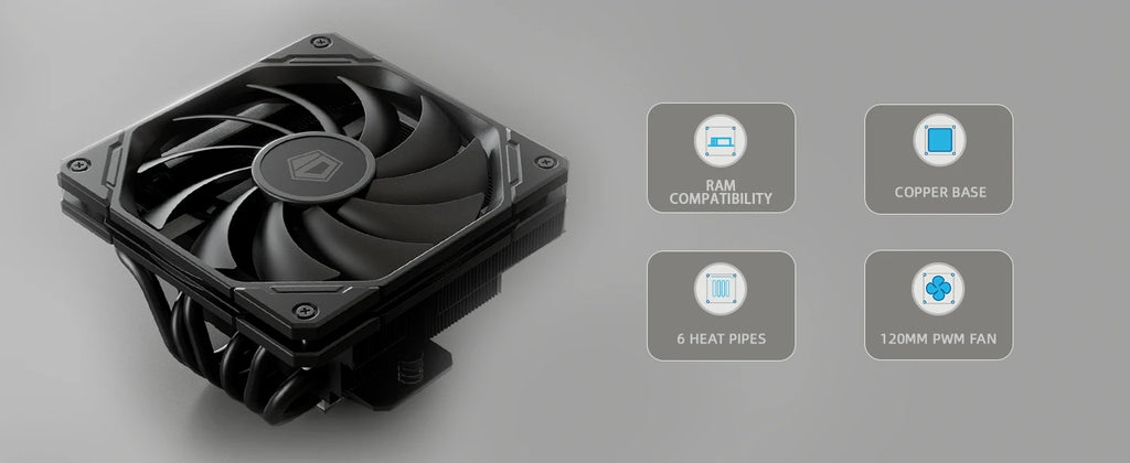 ID-COOLING IS-67-XT Black CPU Cooler Low Profile 67mm Height  CPU Air Cooler 6 Heatpipes 120x120x15mm Slim Fan,For LGA1700/AM5