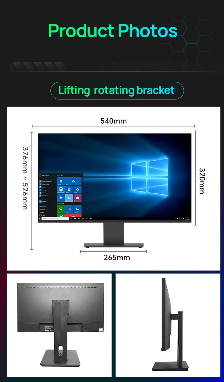 Anmite 24-inch 1080P capacitive touch computer monitor IPS 100% sRGB high color gamut professional desktop ten-point touch scree