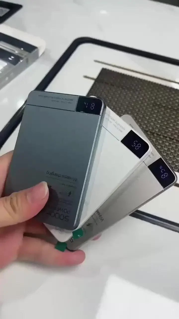 Ultra Wireless Magnetic Power Bank Travel Portable Fast Charging Capacity Digital External Battery For Magsafe IPhone CCC