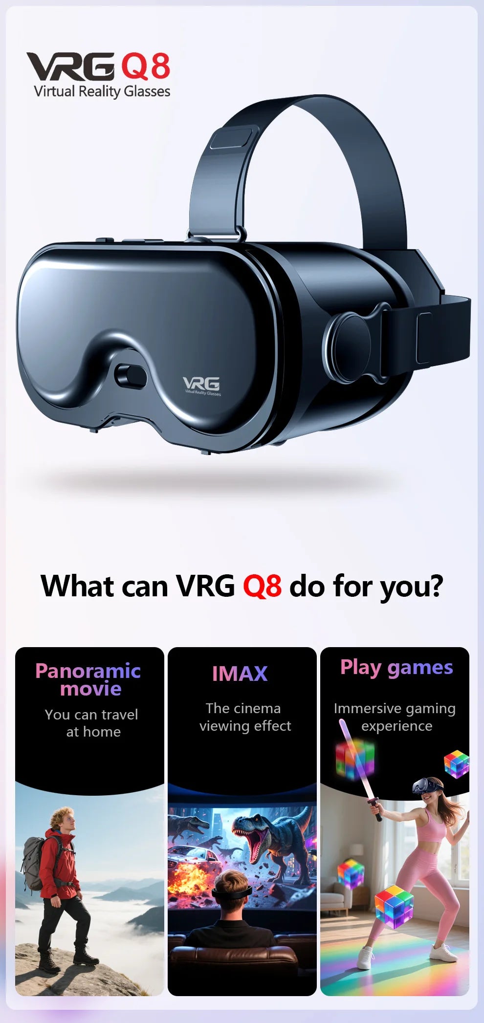 Virtual Reality 3D Glasses VR Devices Headset Helmet Lenses For iPhone Android Smartphone Mobile Viar Video Game VR All-In-One
