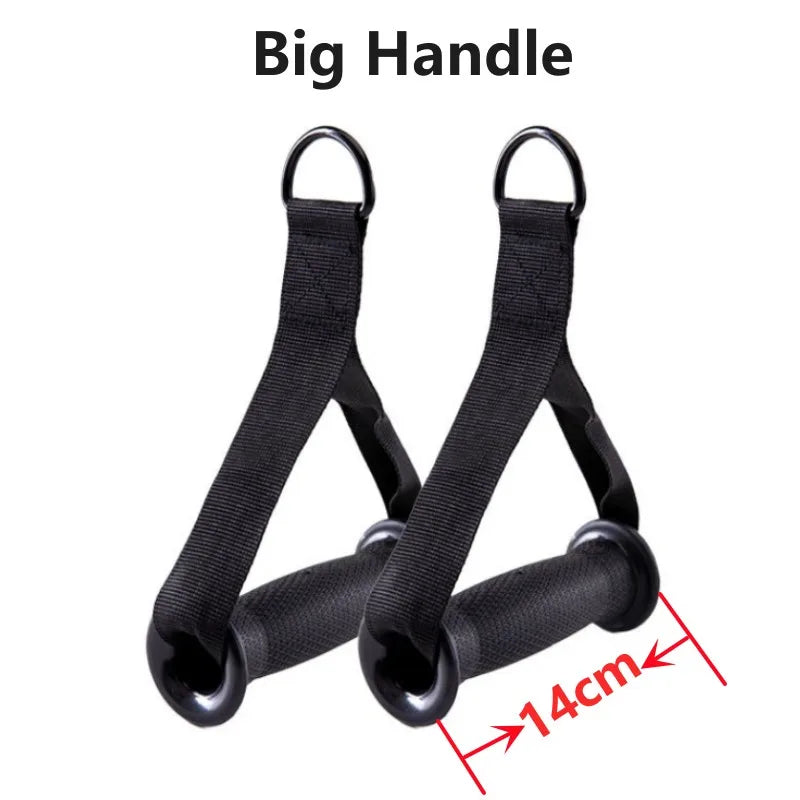 Fitness Resistance Bands Handles Gym Anti-slip Grip Strong Nylon Webbing Grip Puller Handle Heavy Duty Cable Machine Workout