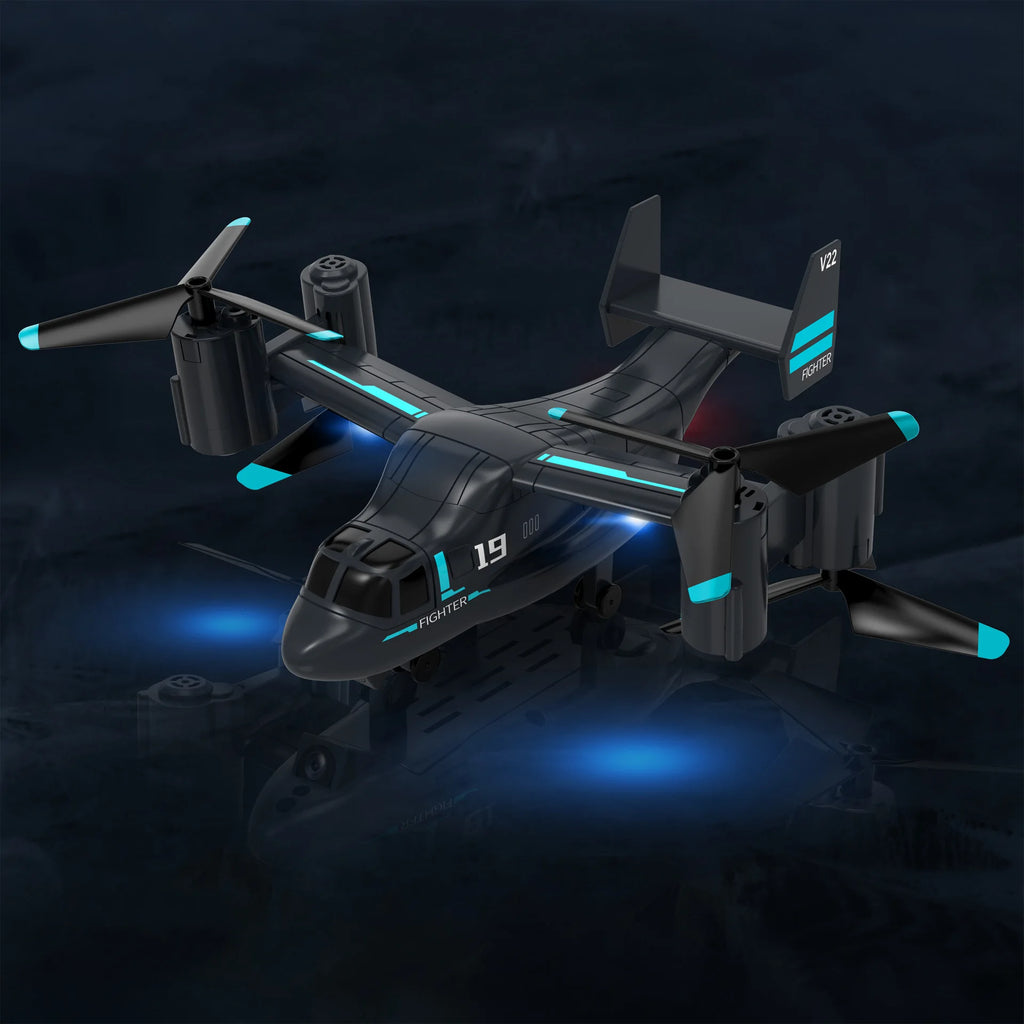 Remote Control Helicopter Drone 480P Camera Fighter UAV Land Air Mode Aircraft Brushless RC Drones for Children Kids Plane Toys
