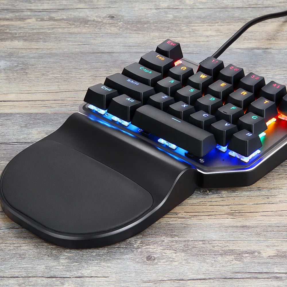 Motospeed K27 Gaming Mechanical Keyboard 27 Keys Wired LED Backlight Single Handed Numpad Computer Keypad Red Switch For Laptop