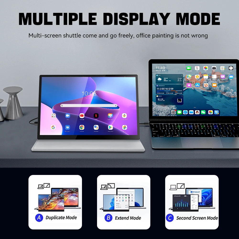 OLED 2.5K Portable Monitor Touchscreen 10.5″ 2560x1600 High-end Portable Screen 100% DCI-P3 1MS for Laptop Phone gaming monitor