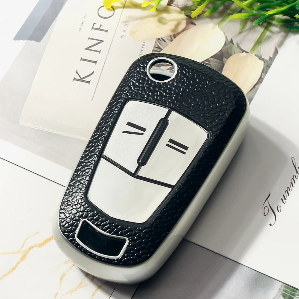 KEYYOU Fob  2/3 Buttons Leather TPU Car Key Case Cover Shell For Opel Vauxhall Astra H Corsa D Vectra Zafira Astra Vectra Signum