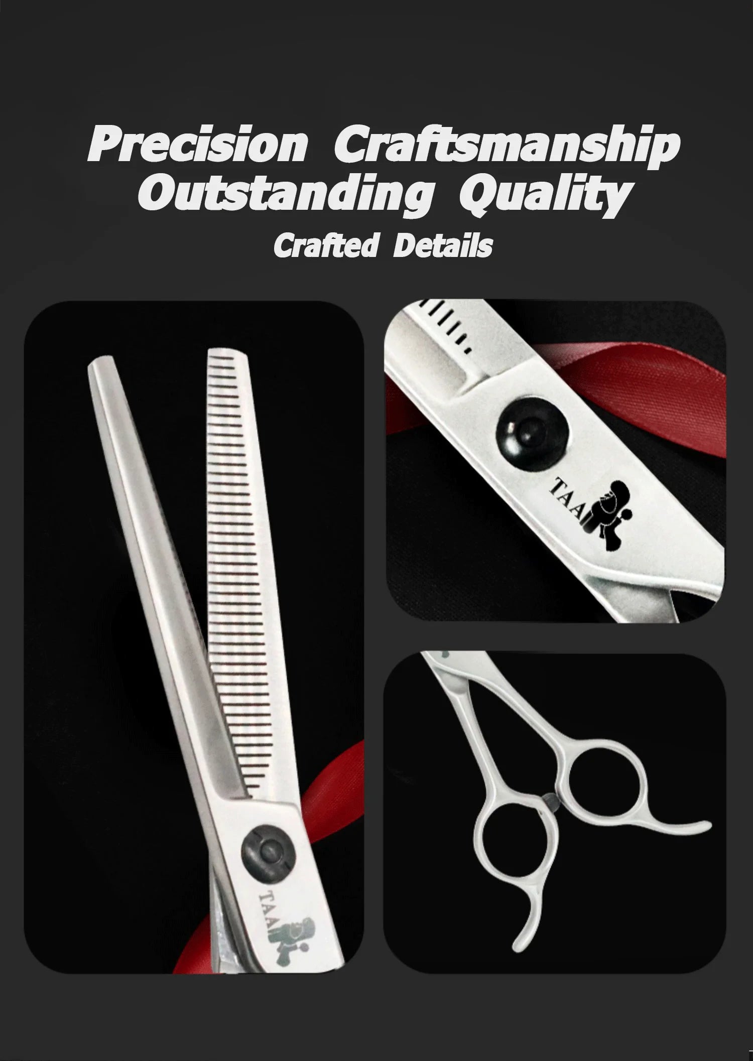 TAA Professional Grooming Scissors Pet Serrated Scissors for Dog & Cat Alloy Steel Shears Pets Shears Groomer Tools Hair Clipper