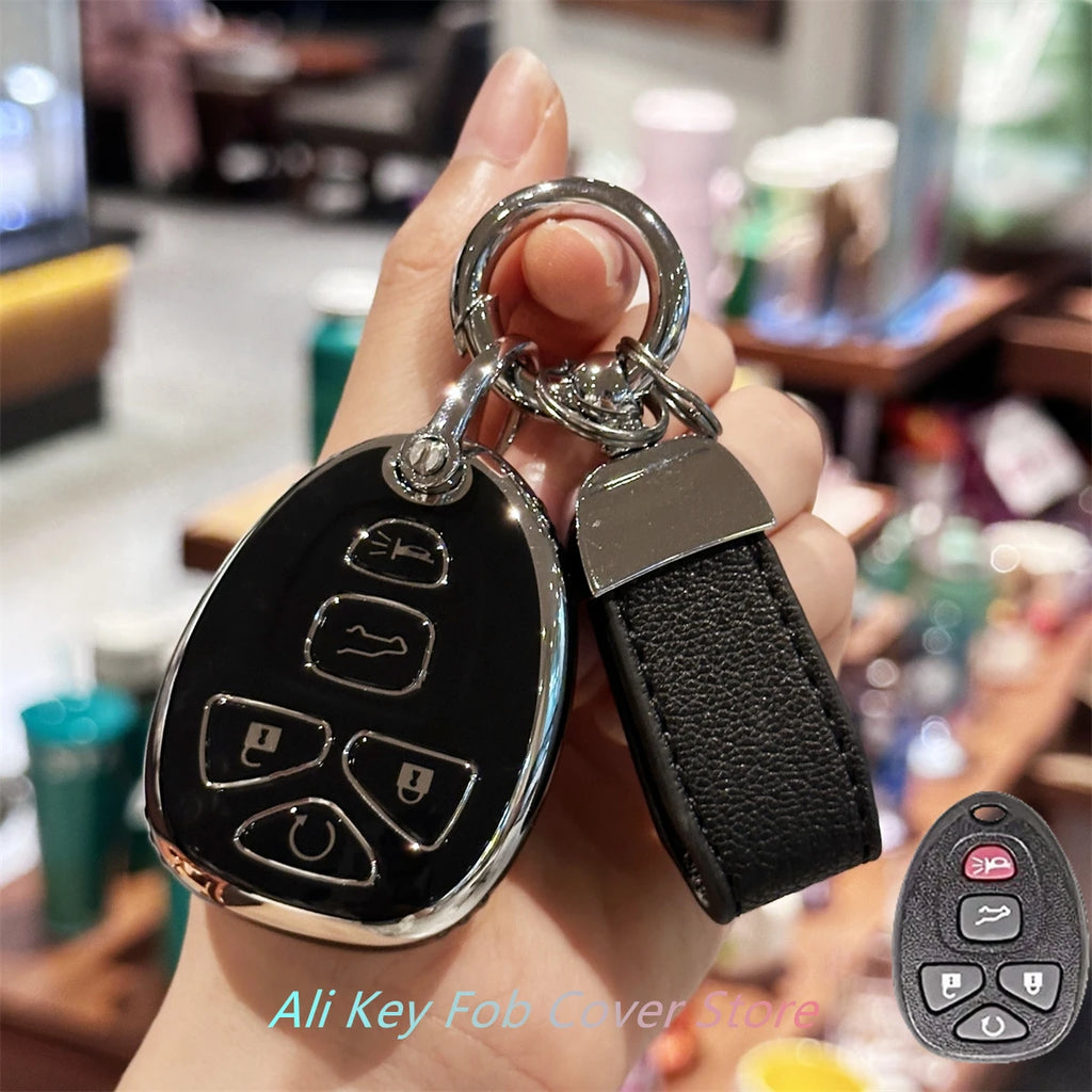 Key Fob Cover for For Chevy Malibu 2004 2005 2006 2007 2008 2009 2010 2012 For Cobalt For Pontiac G5 G6  pu Leather Keychain