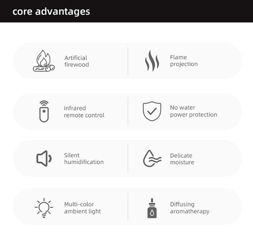 Air Aroma Humidifier Essential Oils Humidifier Flame Fragrance Diffuser Home Aromatherapy Diffuser With LED Light Remote Control