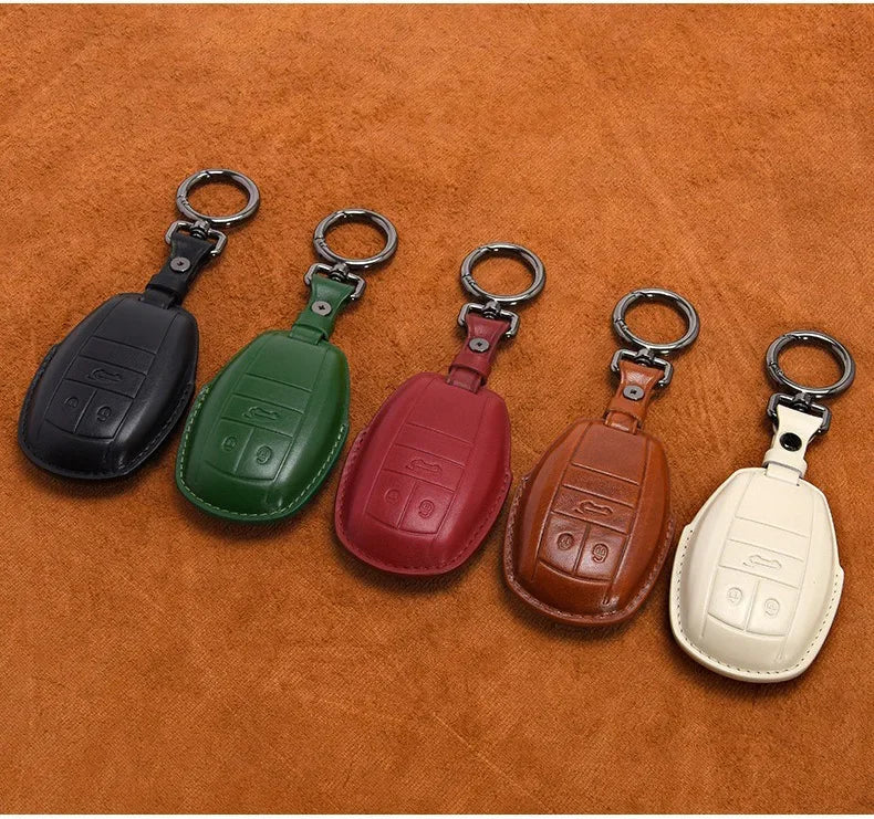 Handmade Leather Key Fob for Bentley Bentayga Continental Flying Spur Mulsanne PHEV Continental GT Cover Case Car Accessories