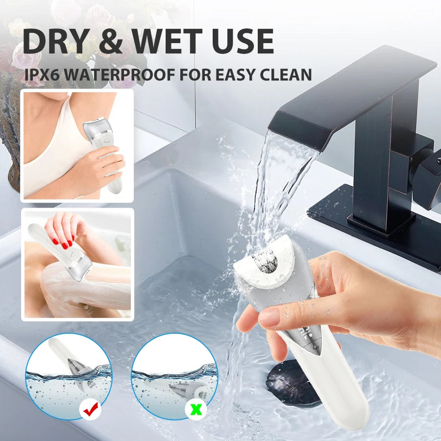 7in1 Electric Hair Removal for Women Bikini Trimmer Razor Massager Foot Callus Remover Waterproof Body Epilator Facial Razor