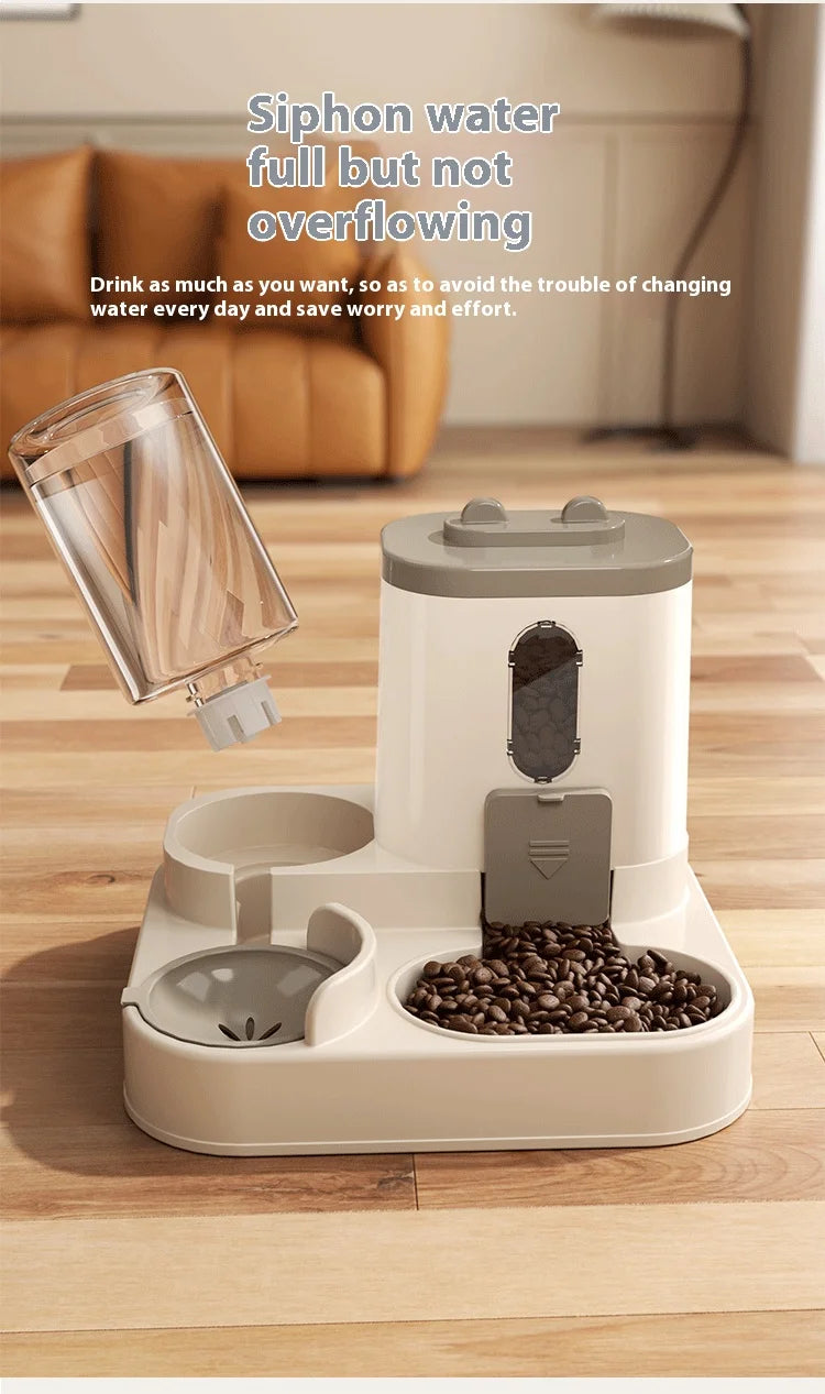 FF-6 Automatic Dog Cat Feeder and Water Dispenser Gravity Food Feeder and Waterer Set with Pet Food Bowl Universal Pet Products