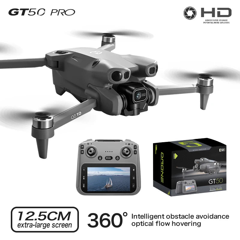 New Drone With 4K Dual Cameras 4.3-inch Screen Brushless Drone WiFi Professional Aerial Photography Mini Drones RC Quadcopter