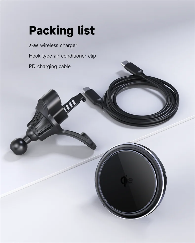 HaaYot QI2 Ice Cooling 25W Magnetic Wireless Car Charger RGB Fast Charging Car Phone Holder Stand For Magsafe iPhone 17 16 15 14