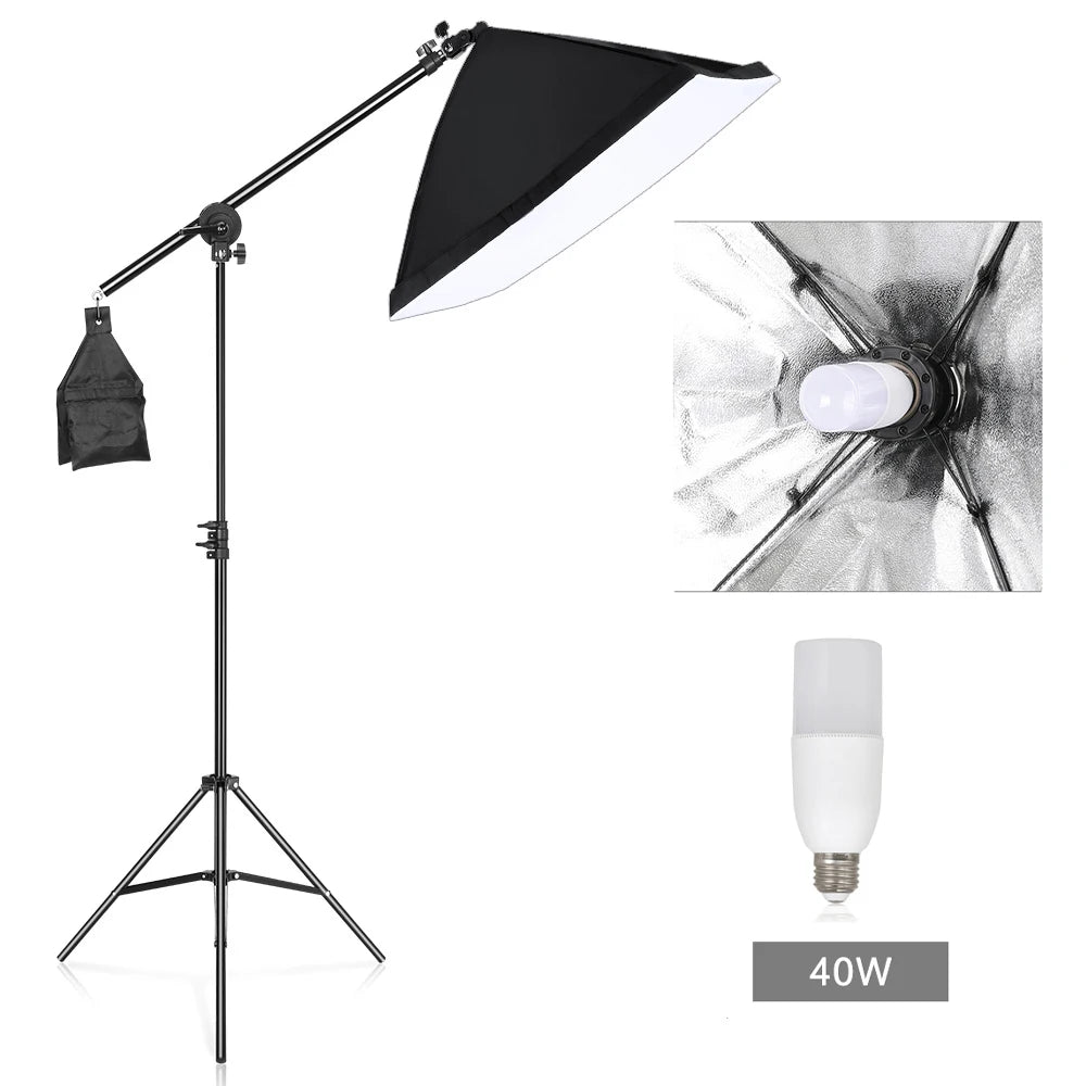 Photography Softbox Lighting Kits 50x70CM Professional Continuous Light System Soft Box For Photo Studio Equipment