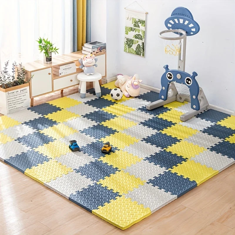 30*30cm Sports Gym Mat Protection EVA Leaf Grain Floor Mats Yoga Fitness Non-Slip Splicing Rugs Thicken Shock Room Workout