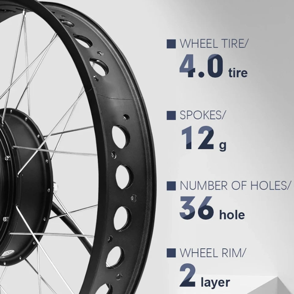 Fat Electric Bike 36V 48V 500W 750W Electric Fat tire Snow Bike Front Rear Wheel Hub Motor 4.0Tyre  20in 24in 26in