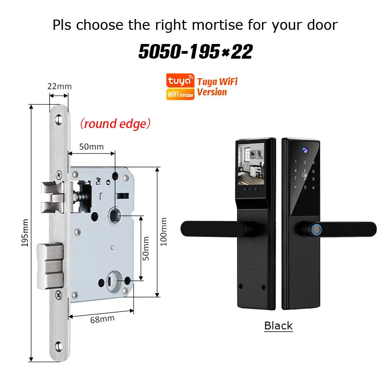 Brazil Tuya Smart Door Lock Portuguese Voice Digital Electronic Lock WIFI APP Fingerprint Password RFID Unlock For Home