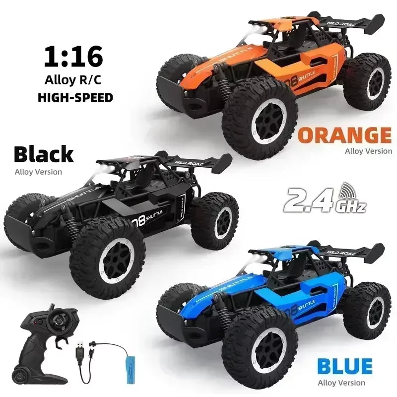 1:16 Scale Remote Control Monster Truck High Speeds 20KMH Off-Road RC Car with LED Lights for Adults Kids Durable Gift Ready for