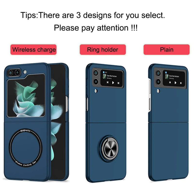 Magnetic Wireless Charging Case for Galaxy Z Flip5 4 3 Magsafe Case Anti Fingerprint Shockproof Cover Case Flip6