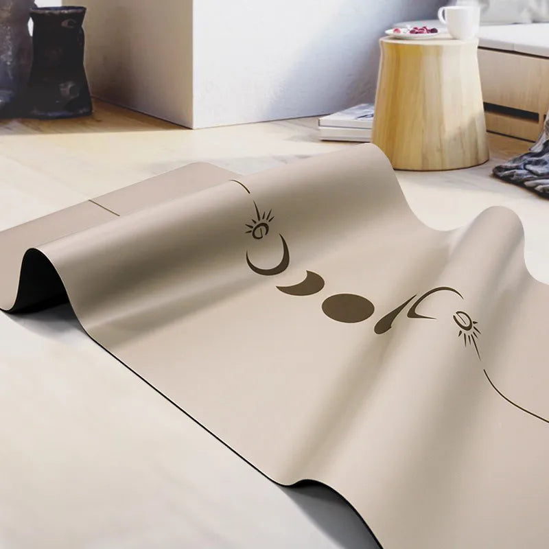 183cm Natural Rubber PU Yoga Mat Thickened, Widened, Shock-absorbing Non-slip, Sweat-absorbent, Sun-moon Fitness Meditation Mat