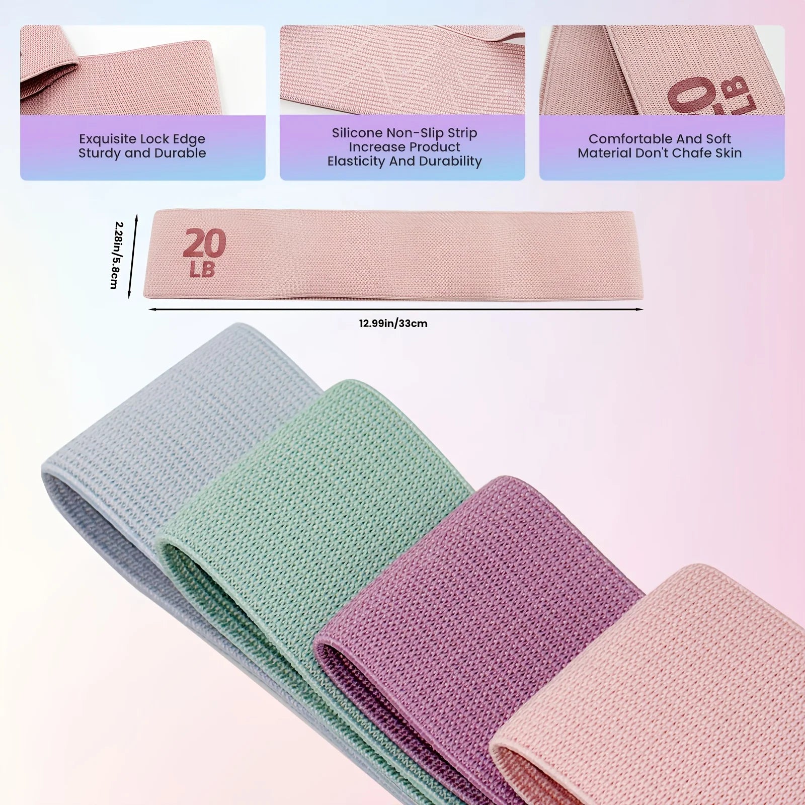 20-90LB Resistance Bands for Legs and Butt Hip Glute Thigh Booty Elastic Workout Fitness Strips Loops Yoga Gym Band Buttocks