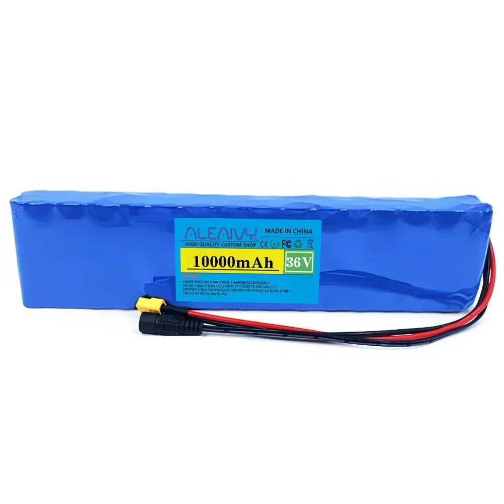 36V 10000mAh 10S3P Li-ion Battery Pack 18650 with BMS for Electric Scooter 350-600W Rechargeable + Charger
