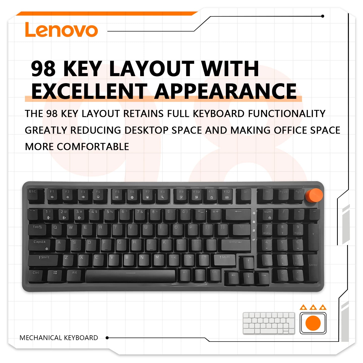 Lenovo MK9 Mechanical Gamer Keyboard RGB Customize Wireless USB/2.4G/Bluetooth 3Mode CNC Esports Gaming Keyboard Office Gifts