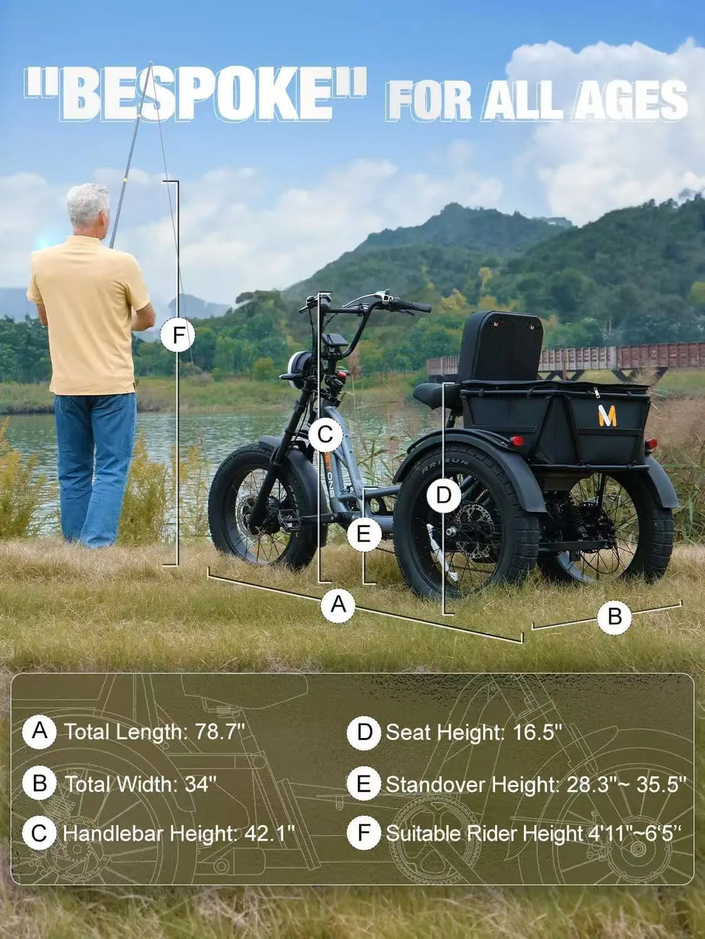 High Power Long Range Dual Motor Dual Battery 3 Wheel E Cargo Trike Adults Sand and Snow Fat Tire Electric Delivery Tricycle