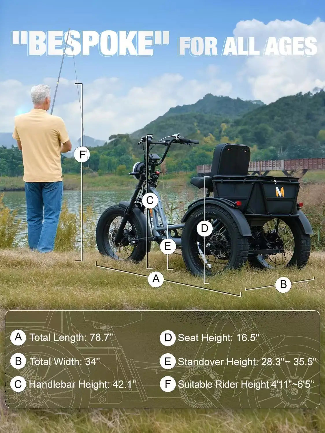 High Power Long Range Dual Motor Dual Battery 3 Wheel E Cargo Trike Adults Sand and Snow Fat Tire Electric Delivery Tricycle