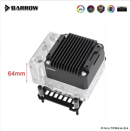 Barrow CPU Water Block with Integrated Pump Reservoir POM/Acrylic CPU Cooler for AMD AM3 AM4 AM5/INTEL 1700 1200 115X X99 Socke