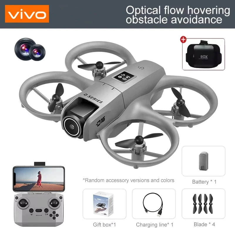 VIVO D16 Drone 8K Aerial HD Profesional Dual-camera Helicopter Optical Flow Positioning Avoidance Brushless Motor GPS Drone