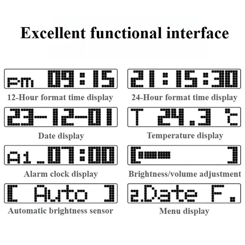 LED Desk Clocks Solid Wood Table Clocks Creative Digital Electronic Clock Modern WiFi Desktop Clock for Living Room Furniture