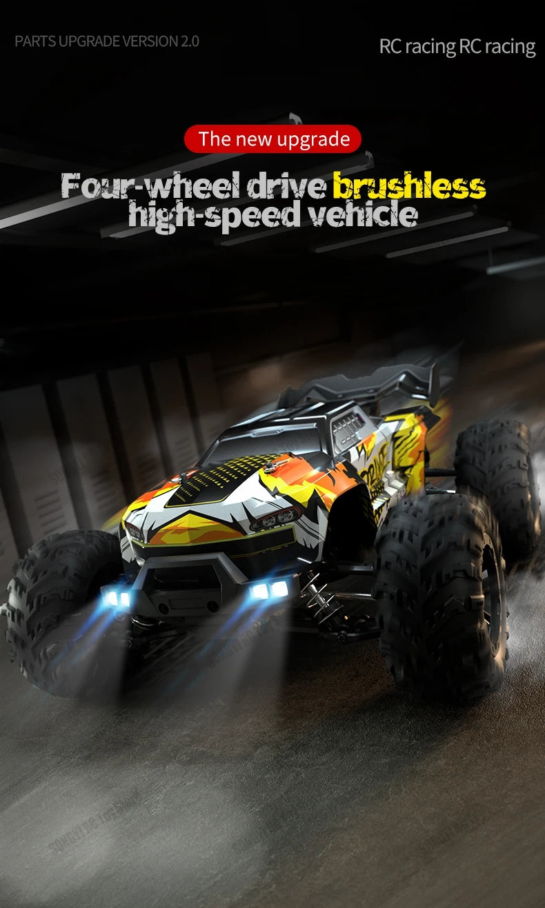 1:16 80km/h Brushless RC Drift Car With LED Lights 4WD Electric High Speed Racing Remote Control Monster Truck for Kids Adults