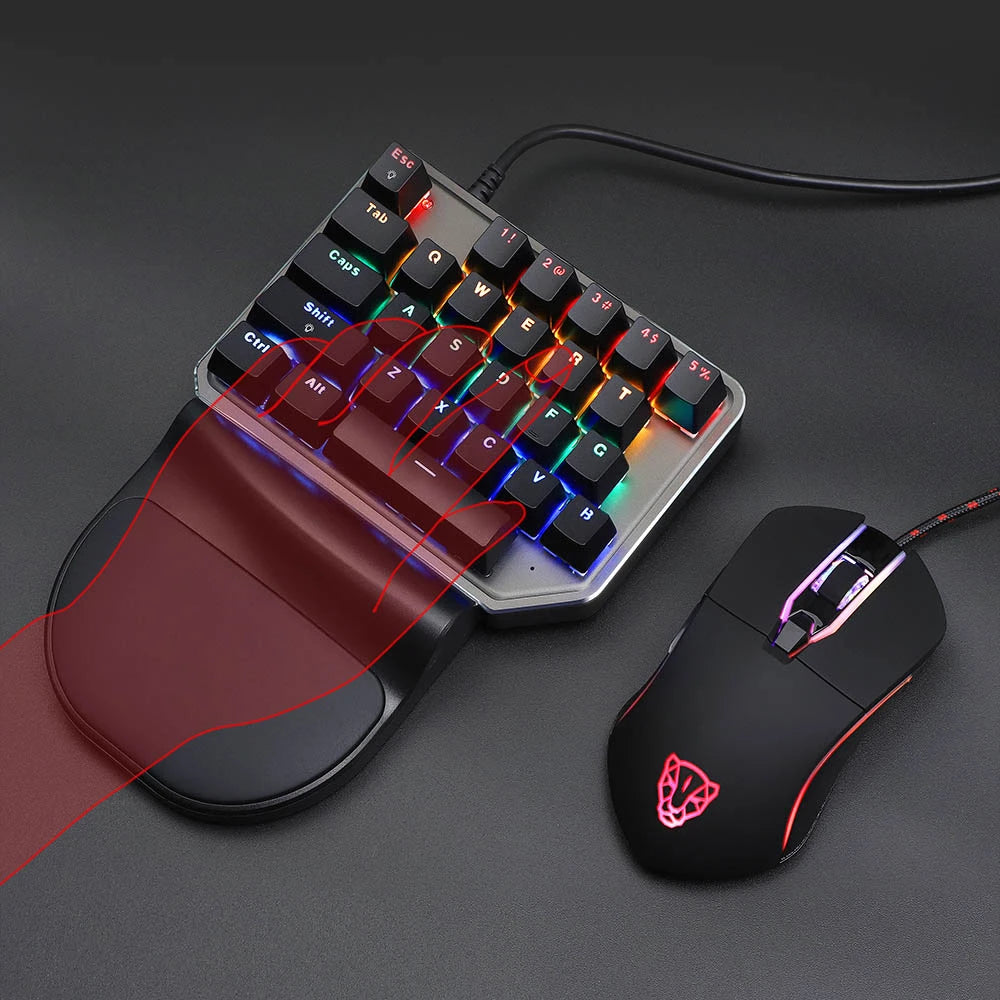 Motospeed K27 Gaming Mechanical Keyboard 27 Keys Wired LED Backlight Single Handed Numpad Computer Keypad Red Switch For Laptop