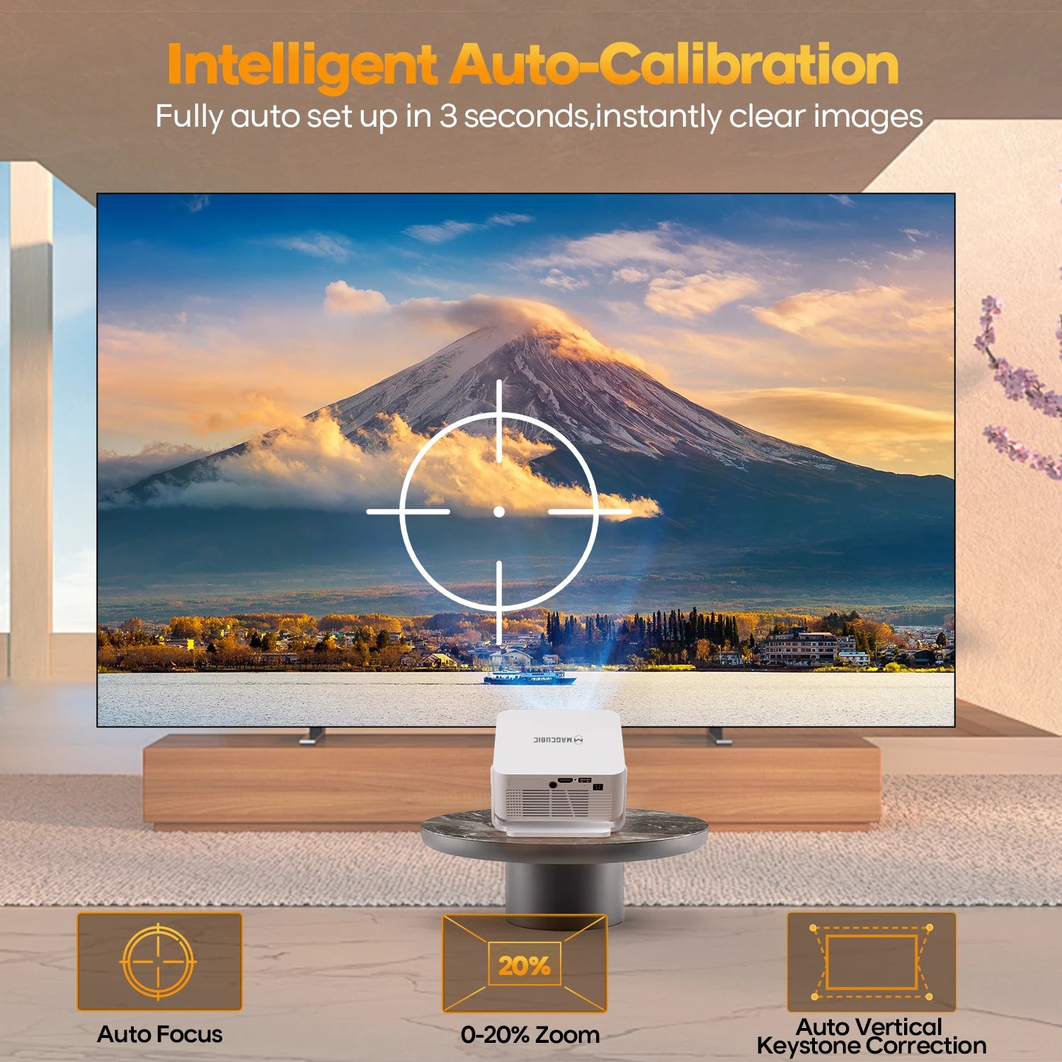 Magcubic Android 14 Auto Focus HY300MAX Portable Projector 400ANSI WiFi6 Projector Support 8K Full HD Home Outdoor Cinema HY300